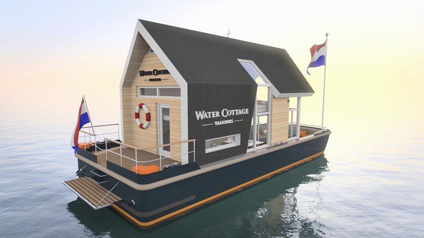 VaarHuis model 3.0 - de water cottage achter