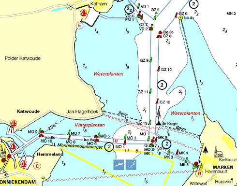 VAARGEUL MONNICKENDAM VOOR 1 APRIL OP DIEPTE