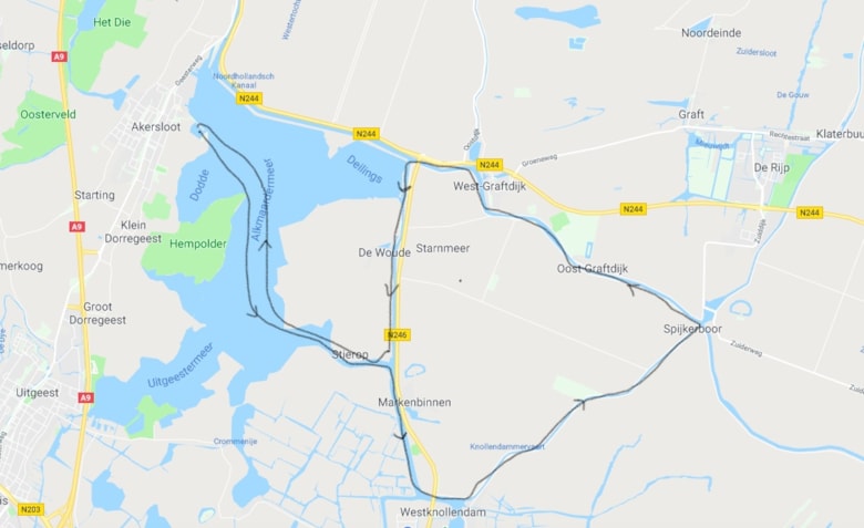 VAARKAART Route Rondje Woude
