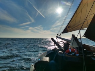 004Eerste avond op de Noordzee met de boeg naar Londen
