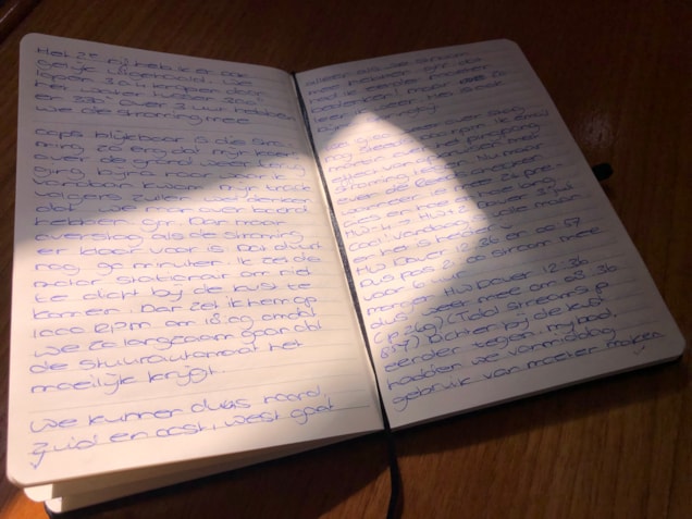 logboek dat in de juiste diepte geworden is