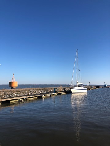 31 Maart 2020 alleen in de haven van Uitdam na het allereerste solo tochtje